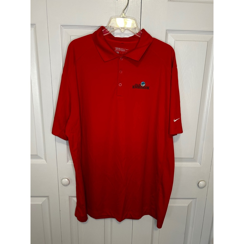 Nike Golf Tour Performance Red Dri-FIT Polo Shirt Old Kinderhook Mens XXL